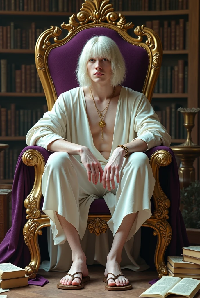 (evil albino tall lathy queer male Eagle King, bird brain, thin neck, frail shoulders, weak arms, flat chest, soft belly, curvy hips, thick avian thighs, male crotch bulge, massive buttocks, depraved homosexual, rapist, kidnapper, cradle robber, weak stomach, weak bladder, small boy snares and kills him)