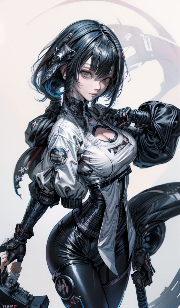 (((Annie Lennox))), ((( transparent dark grey blue suit ))), (((bandaged arms))), ((high collar)), (((Ryuko Matoi))), (((micro skirt with vertical seams))), (((best qualityer: 1.4))), (Unbeatable masterpiece), (hiper HD),(CG 8k hyper-realistic), (((brave face))), (((breasts big))), (((hyper feminine))), sexly girl, Thor,(black bob hair)), ((( sculptural body ))), (((1 Kizi))), Kizi cibernética de 25 anos com perfectbody,,Beautiful and well-groomed face,muscular body:1.2,solid color detailed jacket, (Head to thigh photos), Complex equipment, green dark,long pants,Tight clothes are dark,With white stars and off-white stripes,,,,,Armor Metal Electronic Parts) INFO, Kizi, (((standing alone))), pirralha violent, (((14歳))), sexly, pose de atitude, work of art, post-apocalypse, (((manga style))), bounty hunter, violent, Manic, the way you want, slenderbody, thin but strong, perfectbody, roupa moderna, advanced technology, neon, sleeves with vertical striped pattern, neutral background, (( cowboy shot )). intricate visual, niji - Cthulhu
