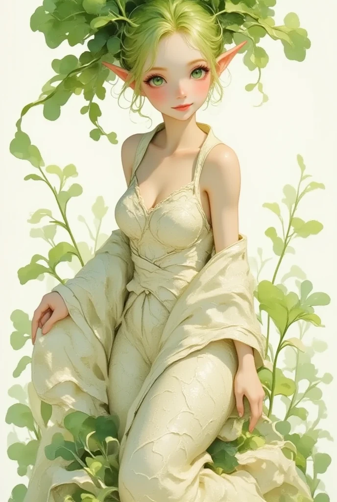 Create an Avatar, A slender daikon lady in Japanese Yukata, seductive sexy smile