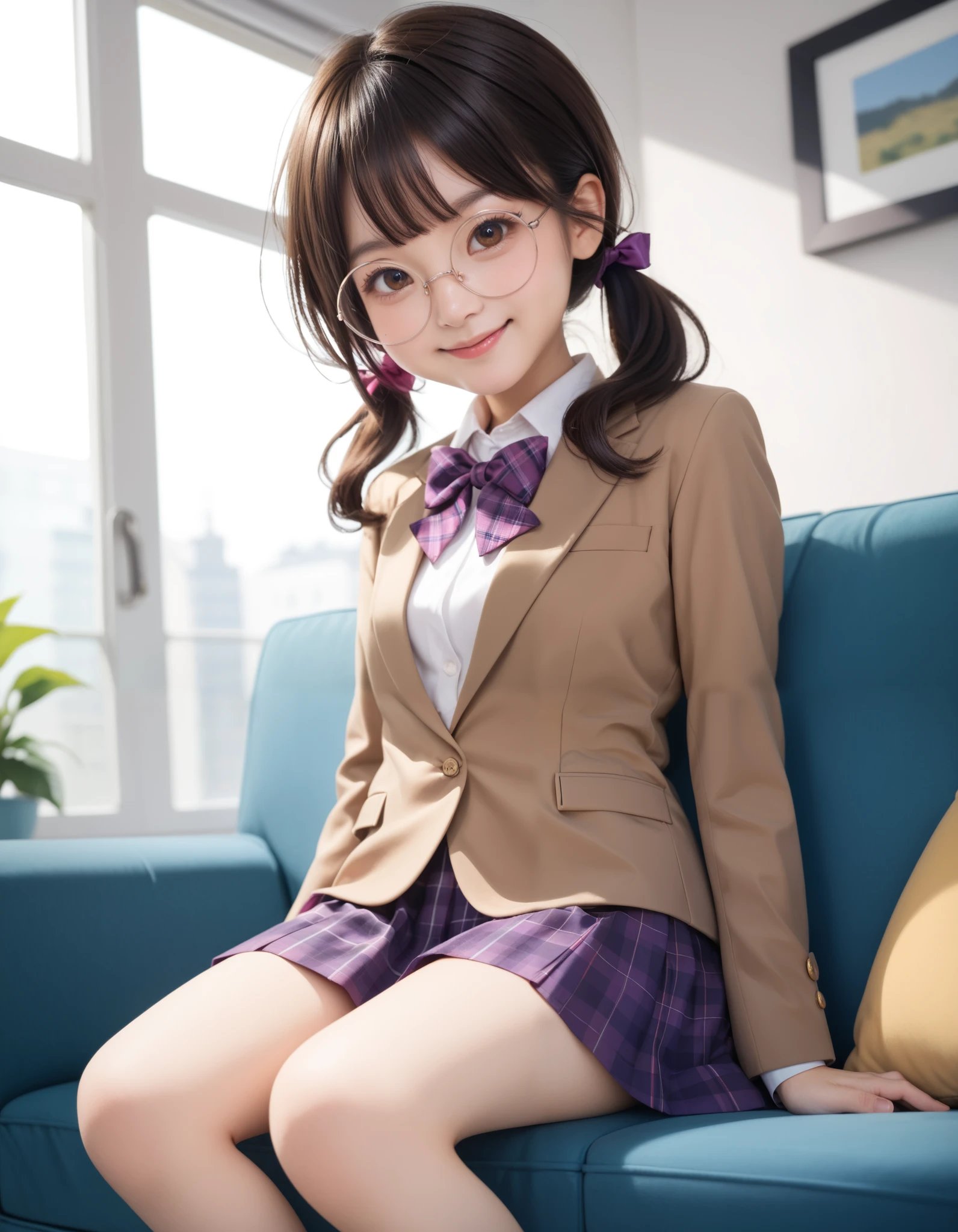 Pubic hair grows、Smile full of happiness、(((During sex)))、During sex、During sex、Panting face、Lacking、After being attacked、Sweating、Expression in a state of excitement、short-hair、eye glass、Business suits(Tight pink plaid mini skirt)、(((During sex:1.3)))、