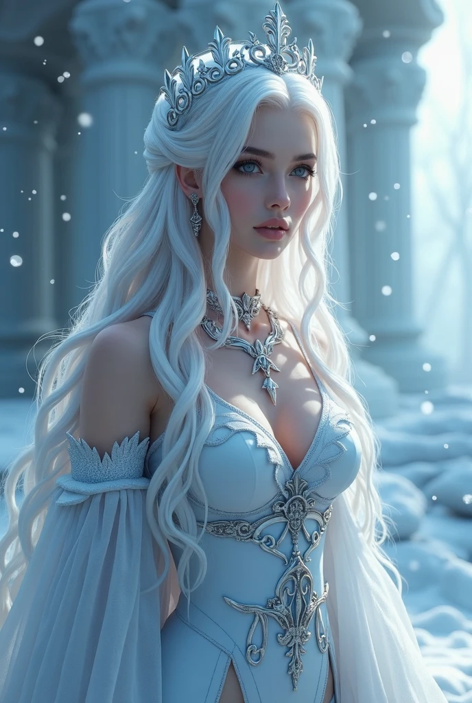 Britney in a white coat and a wolf, female anthropomorphic wolf, queen of ice and storm,  impressive, inspired by Magali Villeneuve, style of charlie bowater. best qualityer, realisitic, realisitic, award-winning illustration, (Highly detailed texture of face and skin), (all-body), (Complicated Detail: 1.2), (fine-details), (Complicated Detail), (Cinematic Lights, luz de fundo de best qualityer), Sharp lines, sharp focus, offcial art, unity wallpaper 8k, absurdrez, unbelievably absurd, huge filesize, ultra-, Fantasyart, RTX,((award-winning studio close-up photos)), , (escape), , perfect hands, beautiful detailed eyes, face perfect