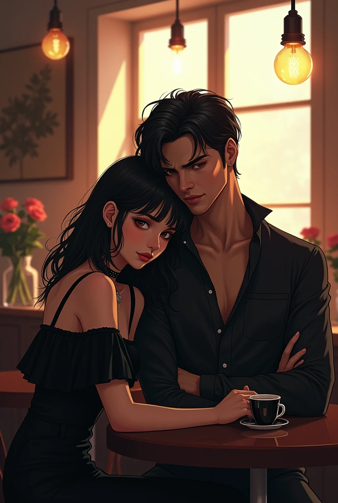 Create a black couple with a Brazilian posture