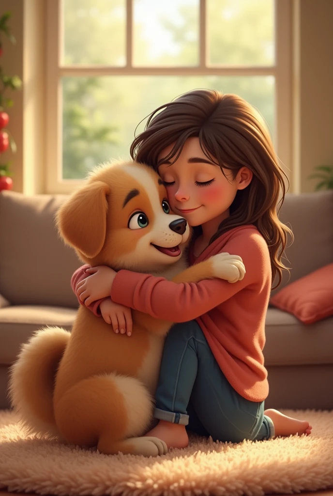 Hugging dog