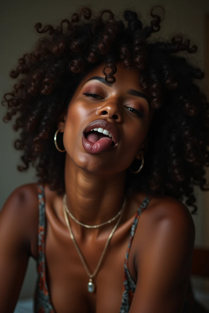 masterpiece, highest quality, (masterpiece), best quality, expressive very dark brown skin, 29-year-old Black American woman, brown eyes,masterpiece, crazed smile,(masterpiece), best quality,  cute brown skinned woman flashing breasts on bourbon street in New Orleans with tongue out, nipples visible, shirtlift, shirtlift,shirtlift, ahegao, ahegao face, pleasure