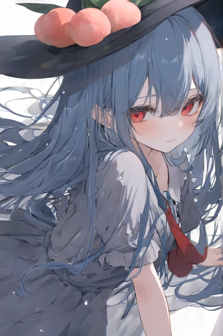 ，  top quality  ，  Best Quality ，  Official Art  , beautiful, And pick   ， Very Detailed （Fractional art 1 .2），most detailed，  a girl ，  expressionless faces  ， Dark blue long hair   ， wearing a wizard hat，  dark red eyes  ,   Very Detailed  ,   high detail ,  tall cool girl， Faint Color ， Gentle Eye,  Light Blush, Contemplative， tall girl， shy expression ，profile，Reach forward