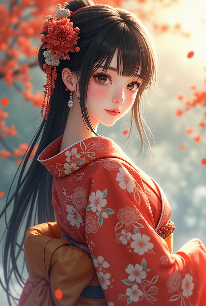 (best quality, masterpiece, photorealistic, elaborate details:1.2), beautiful woman in a yukata