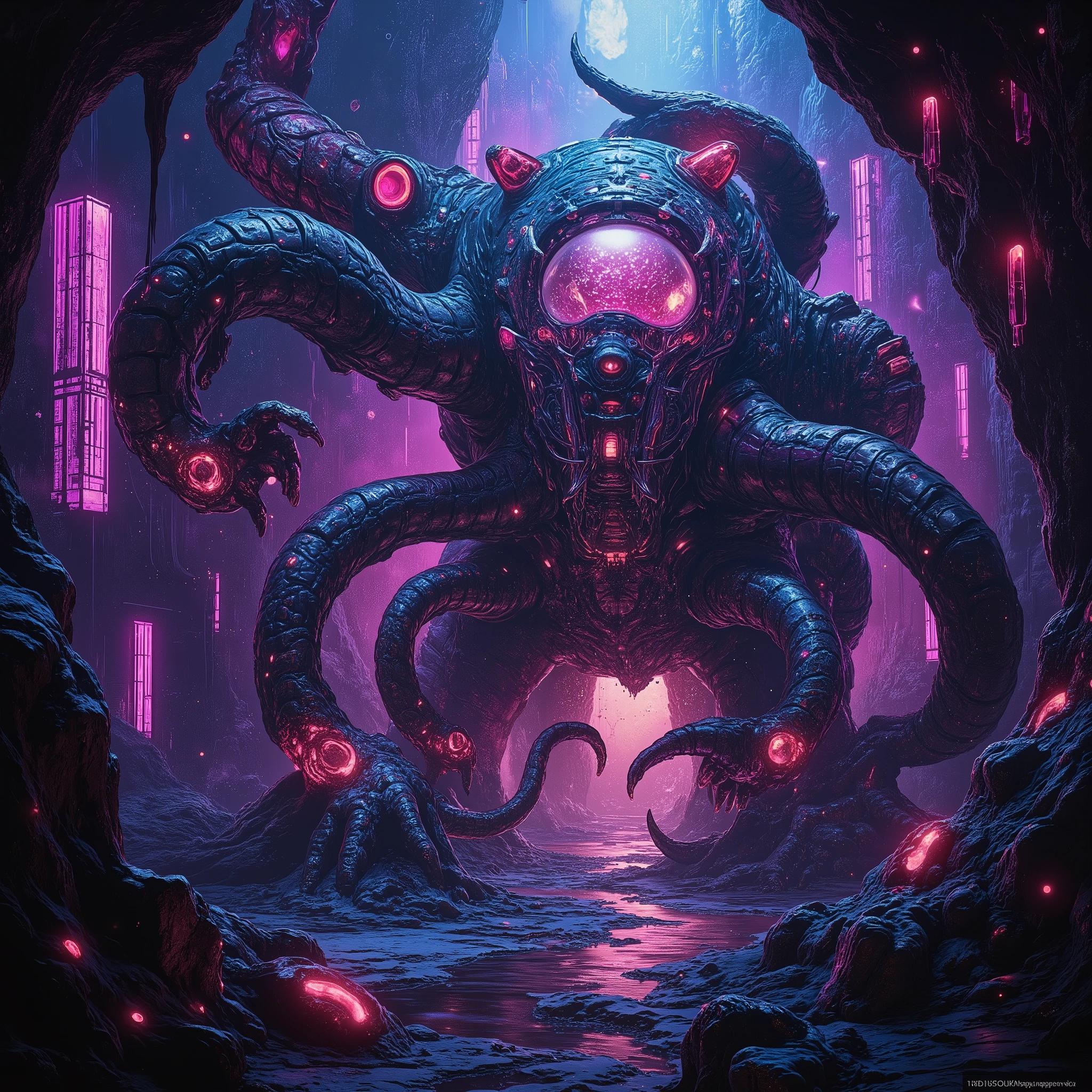 giger, biomechanic, surreal, lovecraftian, spaceship interior corridor, wide angle, for TECHNO HARDCORE