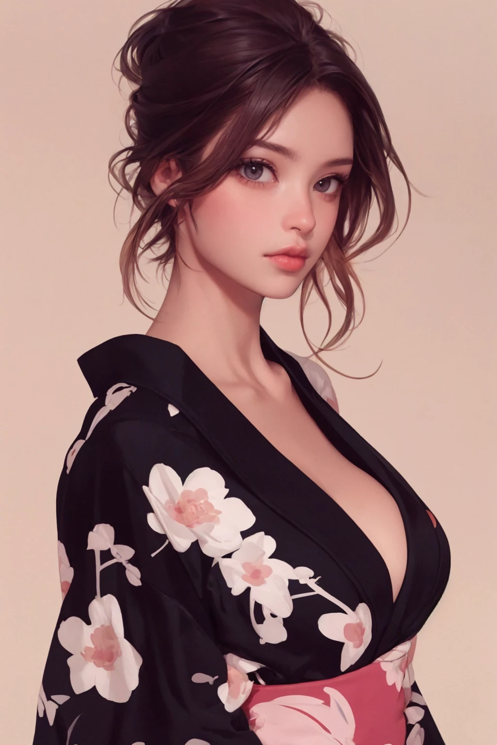 (best quality, masterpiece, photorealistic, elaborate details:1.2), beautiful woman in a yukata