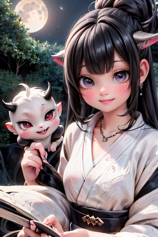 solo (Best quality: 1.4 pcs), (Masterpiece: 1.3 pcs), Solo, (Church, Night, Winter, Yellow Lantern, Table Lamp, Elbow on the Table, Jasmine, Brunette Hair, Braids, Blue Eyes, Elf Ears, Red Fur Coat, 2 Devil Horns: 1.3), Solo, (Cute Interior, Detailed Interior, Coffee Bill, Books, Interior, Cute Interior: 1.3), Young Girl, Blue Eyes, (Jewel-like Pupils: 1.3), (Clear Face, Support Your Face with Hands), Gaze, Serious Eyes, Smile, Cute Girl, Fluffy Hair, Cute Doll