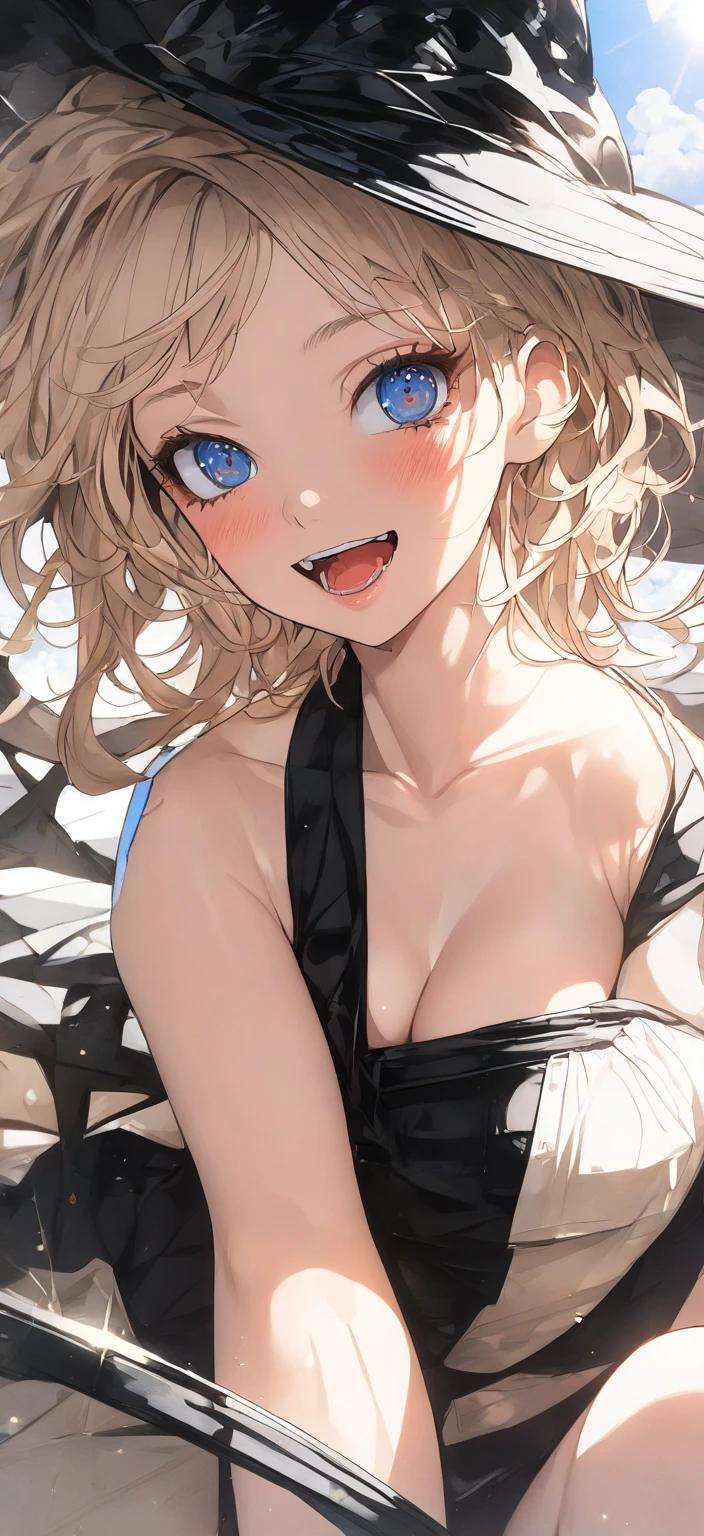 NSFW,(pale illustration,anime illustrations:1.2),(masterpiece, highest quality, so beautiful, Super detailed),textured skin, high details,8k,gleaming skin,pale outline
(hachimiya meguru, idolmaster:1.2),gold hair,
1 girl,(black Thighhighs:1.3),middle breasts,shorty,happy smile,
topless,lace-trimmed panties,standing,
from front,white and clean bedroom