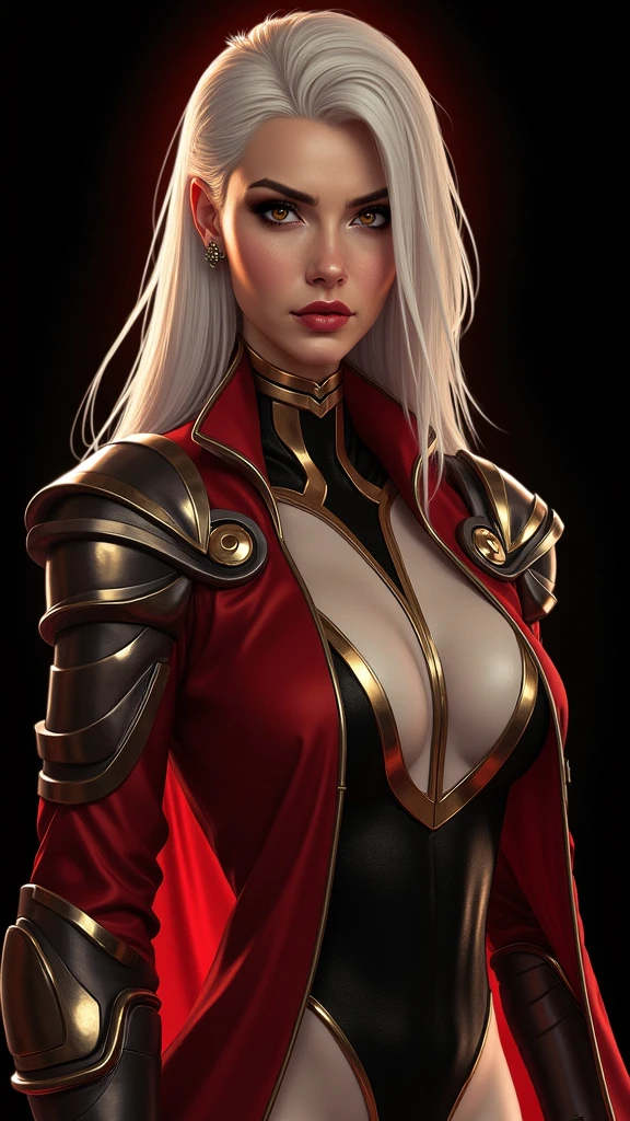8K,大きな牙を持つgray hair perm hair,Close-up of a queen with very large breasts in a red jacket(Super realisticな肌), Super beautiful(like the real thing),elf ears,2. 5d CGI fantasy artwork,portrait of queen of the underworld, Highly detailed ArtGerm, types of bacteria ; 3Dunreal engine, devil empress, wallop loss draw, up to the model | types of bacteria, Alexandra Fomina Artstation, beautiful succubus surreal Precise details unreal engine,big fangs from the mouth,ultra high resolution,Super realistic,luxurious black and gold pants,sexyな衣装,Precise demon emblem work,Muscular and slim body macho,Muscular slim leg macho,gray hair perm hair,rich colors, Backlight, cinematic lighting, film grain, born, 50mm lens, Nikon D850,ultra high resolution,Super realistic,Makeup,sexy,evil smile,I see big fangs,激しくstrongly cracked abdominal muscles,golden eyes,Big eyes,very big breasts,whole body muscular,wear a luxurious red jacket,Super is the moon9strongly cracked abdominal muscles,dark purple eyeshadow,battle scene,action scene,action pose,