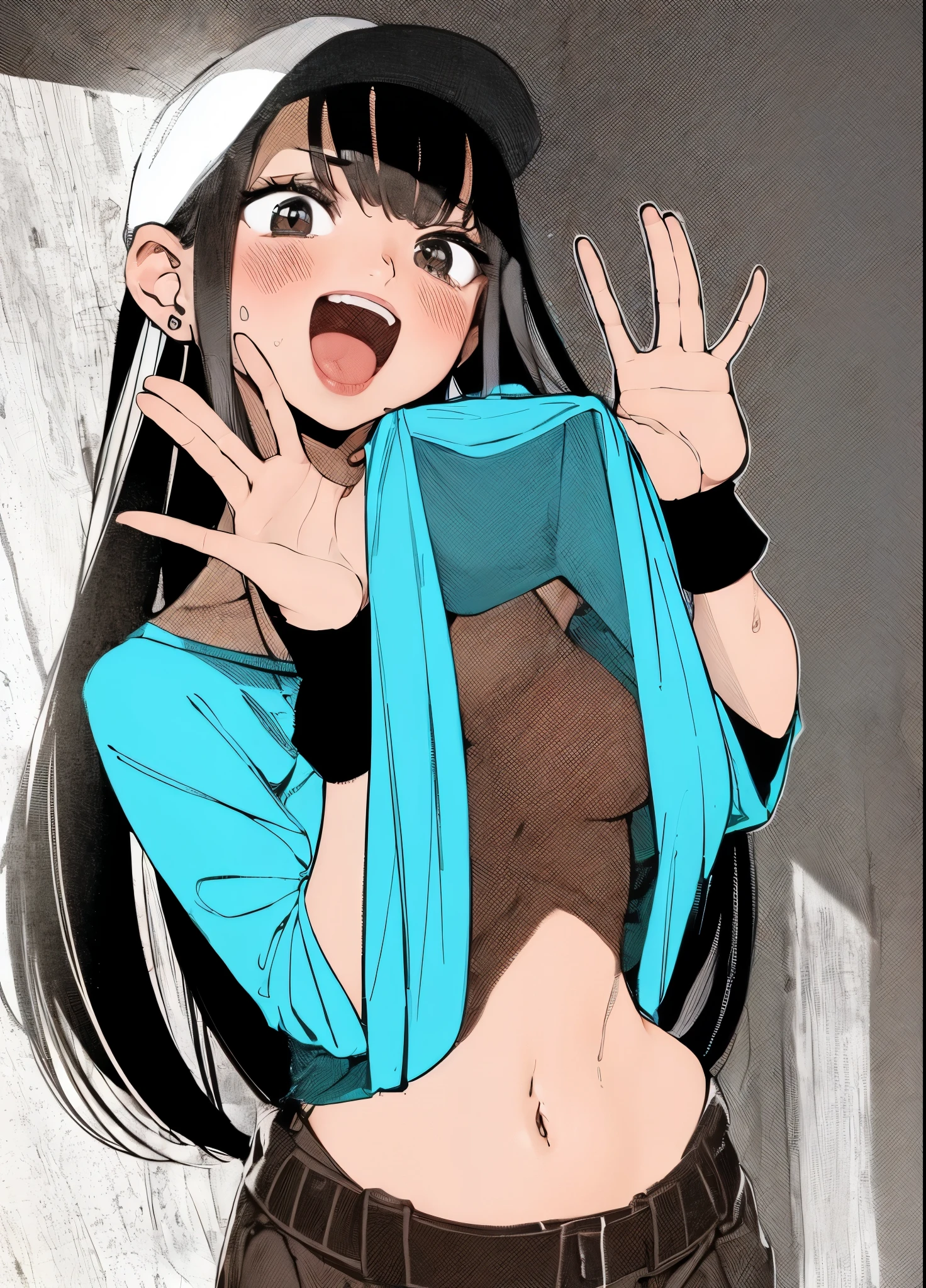 Black hair ponytail,Shaved,Stripes々a woman wearing socks, 2b, 2b ..., Obscene, 不気味A pose, Anime guy squatting, Pubic Pose, 淫らA pose, Obedient, Mr.々A pose, Neutral Pose, Suppressed, Clitoral piercings with metal balls,A drawing of a chain and a ball,Nipple piercings with chains,Fold your hands behind your body