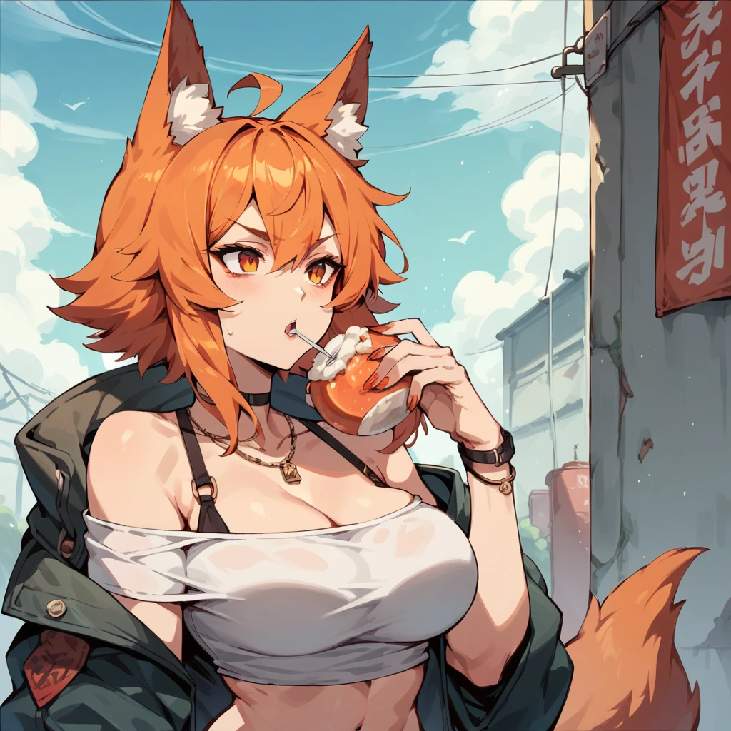 Wolf Girl,cool girl,red orange hair,Junk,Curvy