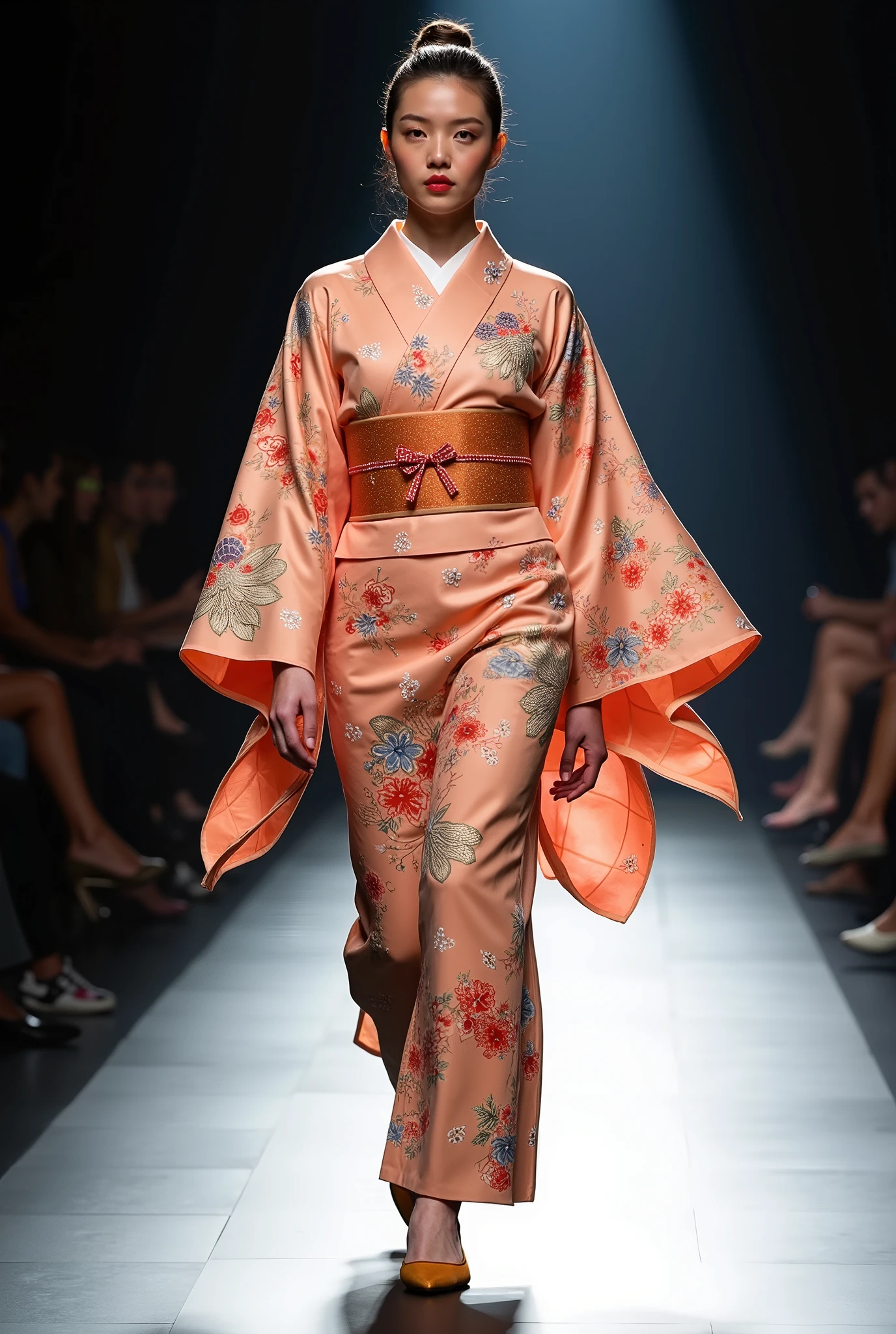  Japanese yukata walking the catwalk, Nice dress,  Get inspired by , Professional Model, cool stylish, Creating new value 