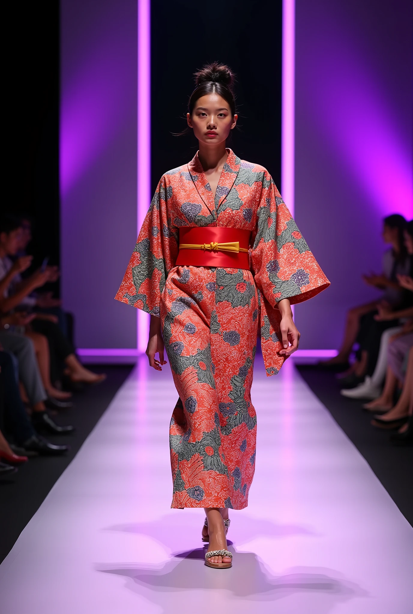  Japanese yukata walking the catwalk, Nice dress,  Get inspired by , Professional Model, cool stylish, Creating new value 