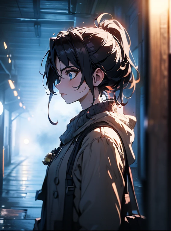 A dark fantasy masterpiece with ultra-detailed and realistic visuals. The scene is illuminated with dark and mysterious lighting, creating an intense and vibrant atmosphere. The image is of the highest quality, with a resolution of 4k or 8k, allowing for sharp focus and extreme detail. The colors are rich and vivid, adding depth and intensity to the image. The overall style is dark fantasy, evoking a sense of mystery and wonder, lovely and cutest woman 