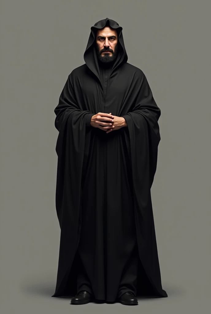 Arab man no face visible black clothes