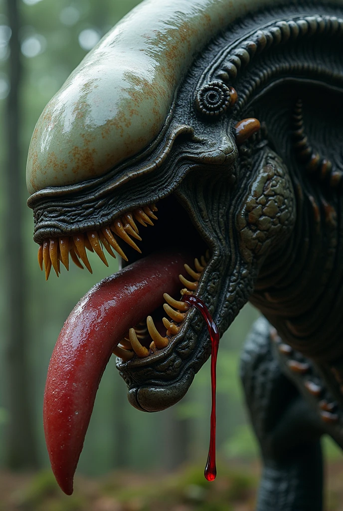 (extremadamente detallado, obra maestra, La mejor calidad), Estilo oscuro, intense illumination, rostro con arrugas, lengua larga, tentacle, deforme, monstruoso, interior de una piscina de agua verdosa, imagen submarina, alien con Colmillos finos, pico de pulpo amenazante. manchas de tinta. Rococo composition. Luz de caravaggio