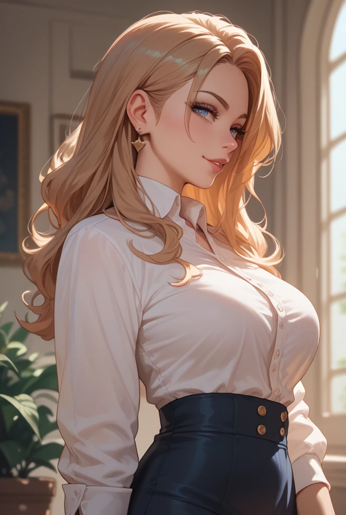Female pirate, white silk shirt, deep v neck,