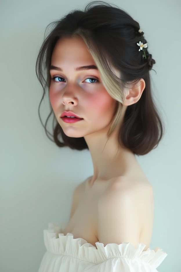 (highres,masterpiece:1.2),(realistic:1.37)"(best quality, highres, ultra-detailed, realistic),beautiful 19th-century portrait of a 16-year-old French ballet dancer, (She is half French and half Japanese, and is a stunning beauty with detailed eyes and a high nose:1.1), thick eyebrows, (elaborate ballet costume:1.4), detailed facial features, long graceful neck, flowing locks of hair, poised and elegant posture, soft and delicate lighting, classic oil painting medium, vibrant colors, subtle background with floral motifs", dreamy atmosphere, Surrealism,mystical aura, Charlie Bowater, 19th-century France, seductive, (best quality,4k,8k,highres,masterpiece:1.2), ultra-detailed, (realistic,photorealistic,photo-realistic:1.37),(Numerous award-winning masterpieces, incredibly detailed and textured, maximal resolution and clarity), (Hyper-realistic:1.4), sexy look