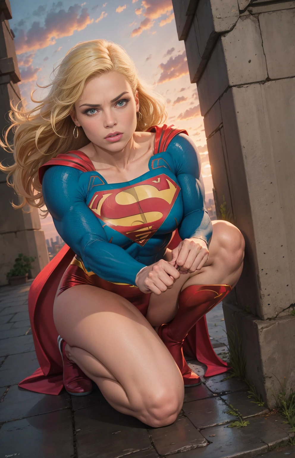 unparalleled beauty,Beautiful woman,scary expression,(prison),(prison),(in a cage),(slave),get down on all fours,crawl on hands and knees,kneeling position,Posture with butt sticking out,dog pose,((stick out tongue)),((drooling)),Kamimei,From above,(collar with chain), With cuffs,fetters,defeat,Begging for life,(supergirl),surrealism, f/1.2, fujifilm, 35mm, 8K, Super detailed, nffsw, table top, rough skin, high quality, 最high quality, hard disk