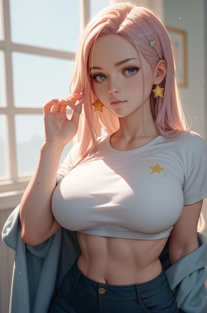 Cute girl, super clear, surreal, movie-grade lighting, national geography-level shooting, clear muscles, (big ass), big tits, (using white miniature underwear), white transparent shirt, clear abs, full-body photos, super realistic, strong and bright colors-at3:4 --auto --s2