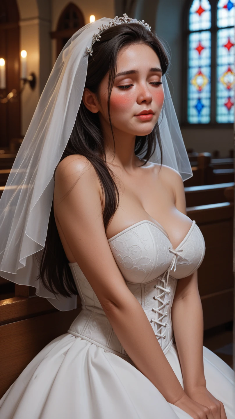 (Super realistic)、(High resolution)、(8K)、(very detailed)、(美しいdetailed eyes)、(highest quality)、(Super detailed)、(masterpiece)、(detailed face)、solo、1 girl、日Book人の女優の顔、adult woman、fine details、detailed face、Natural light、(((hands and body bound with rope:1.5)))、((ample breasts:1.2))、 Underwear Strapless Bra、underwear shorts、Gorgeous big earrings、gorgeous big necklace、gorgeous tiara、((tulle veil on head))、Ultra-fine makeup、Ultra-fine service、detailed eyes、double eyelid、arm2Book、feet2Book、feet、see the beholder、(((in front of the palace altar)))