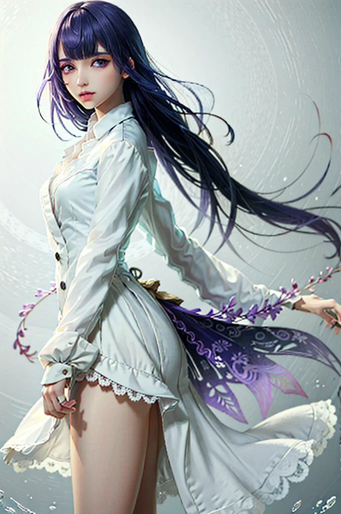 ( masterpiece,  Best quality :1.3)
 TekkenLili , 1 girl,  alone,  purple hair,  blue eyes , Long hair,