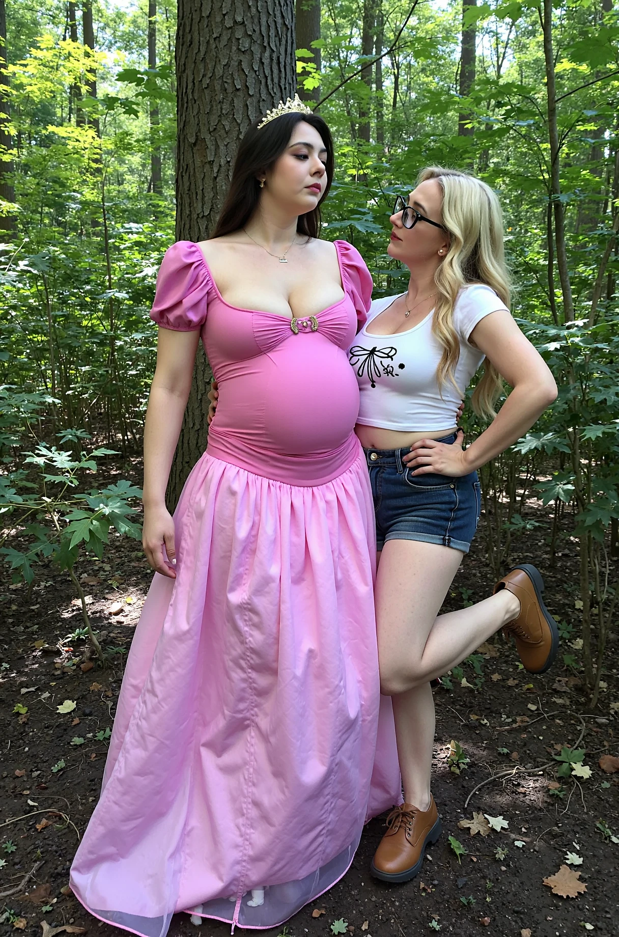 Pregnant, sexy, beautiful, princess Zelda, massive cleavage, gigantic breasts, massive abdomen, massive buttocks,
