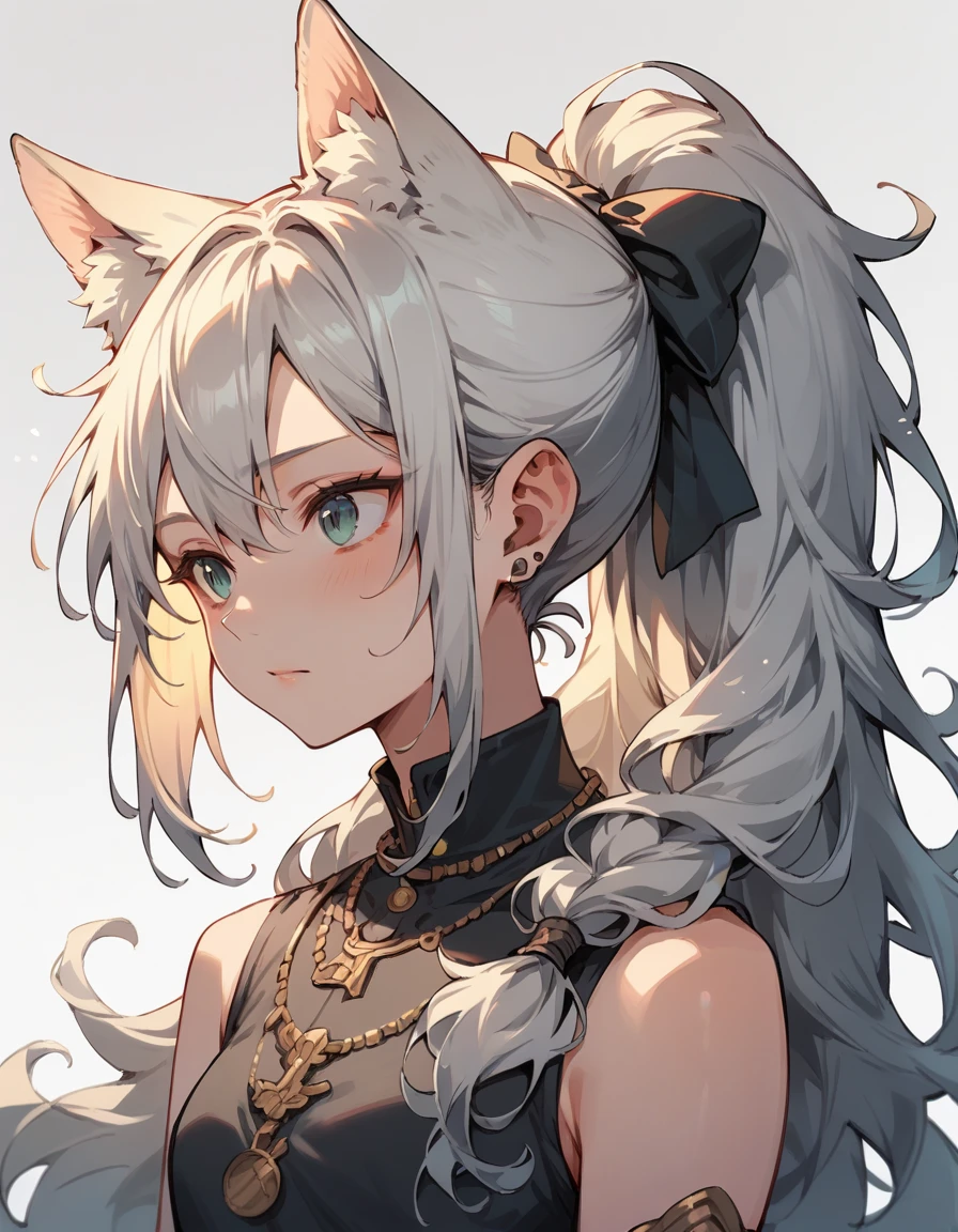 Wolf Girl, short,fine,Young girl, ponytail, long hair, fluffy hair,