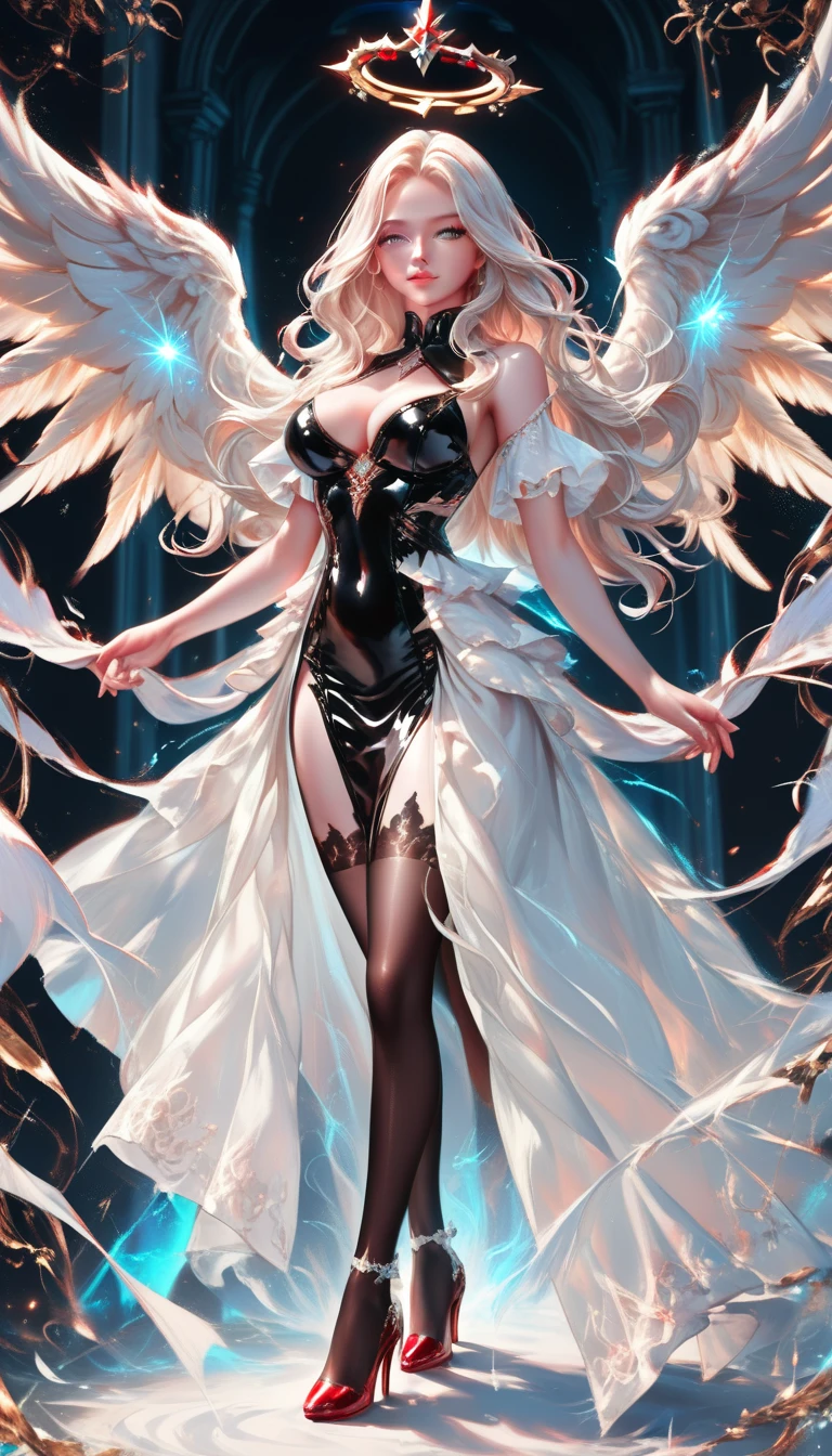 shibuya、hatsuneMiku、(ultra Realistic), (An illustration), (Highres), (8K), (muito detalhado), (the best illustration), (Beautiful Detailed Eyes), (beste Quality), (Super Detailed), (Master peace), (Wallpapers), (Detailed Face), solo、Showing underwear、1人の女の子, disheveled aristocratic dress、White hair, Iris heterochromatic eyes, small moles under eye,  medium chest, Long legs、Stunning composition、Foot braids、Beautiful and detailed legs