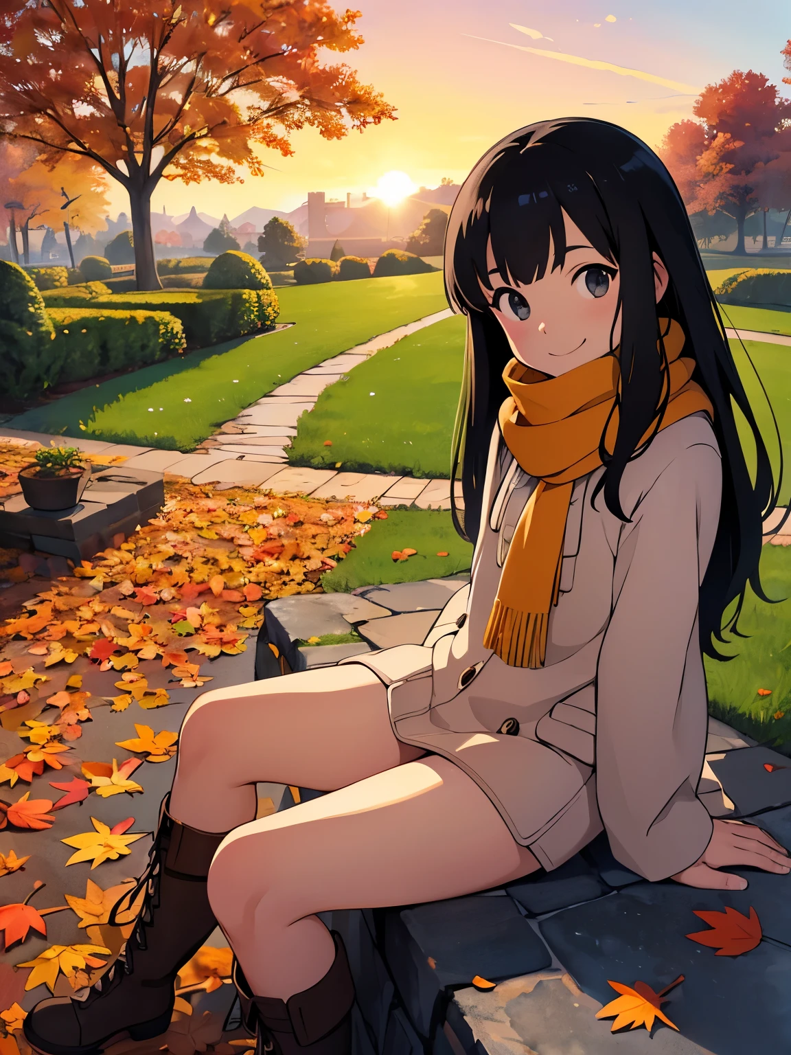   masterpiece ，  top quality ，  high image quality，(   super flat   ,     flat shading   )，glass，    beautiful black hair   ，   fisheye lens ， Beautiful young mother and adorable daughter，    warm scarf ， (naked)，  long hair，   boots, smile, smile， White Breath，fun, play，Autumn park garden，  Fallen leaves for vaginal discharge  ，Autumn sky，dusk，  Beautiful Sunsets  ，Wide angle，   bright color，watercolor,   Ghibli style，Strong winds，  Girl Temptation，