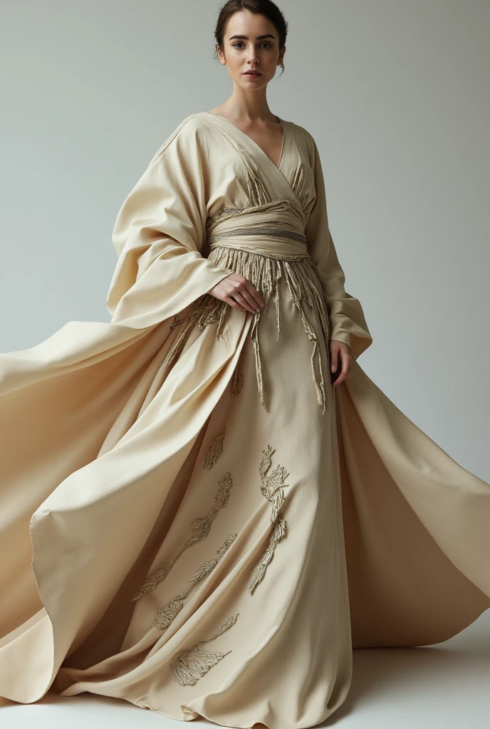 Lily Collins,jedi robe dress,potrait