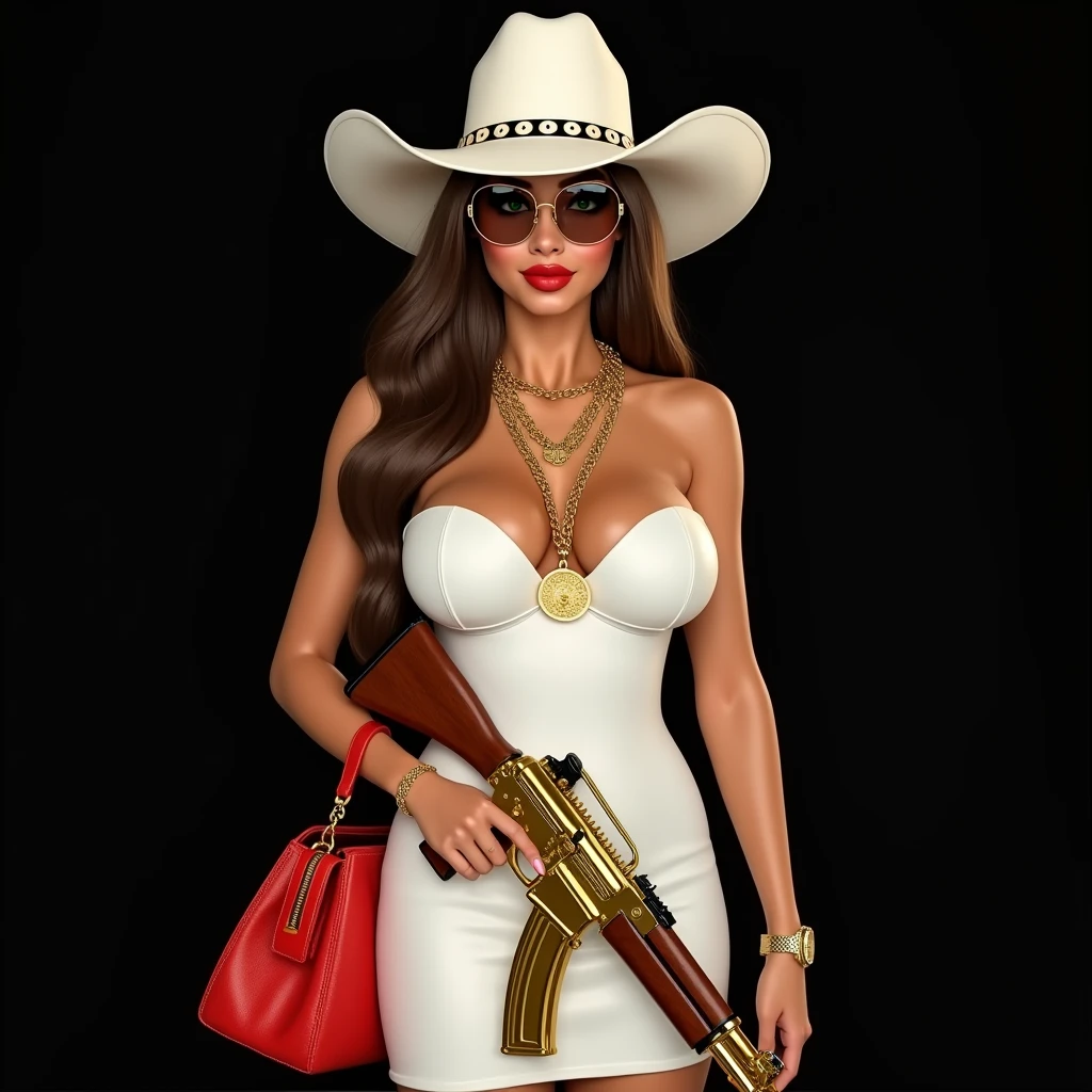 a picture of a female vampire cowboy in the desert night, a goth beauty, exquisite beautiful female vampire,  ((anatomically correct: 1.5), (ultra detailed face: 1.2), best detailed face, red glowing eyes, full body, busty, wearing white bottom shirt, short skirt, dynamic color. wearing (cowboy hat: 1.2), wearing high heeled boots, it is night time in the desert, moon light. moon rays, west America desert canyon background,  Hyperrealism style, vibrant, Ultra-high resolution, High Contrast, (masterpiece:1.5), highest quality, Best aesthetics), best details, best quality, highres, ultra wide angle, 16k, [ultra detailed], masterpiece, best quality, (extremely detailed) RAW, chumbasket art style, rpg portrait
photograph