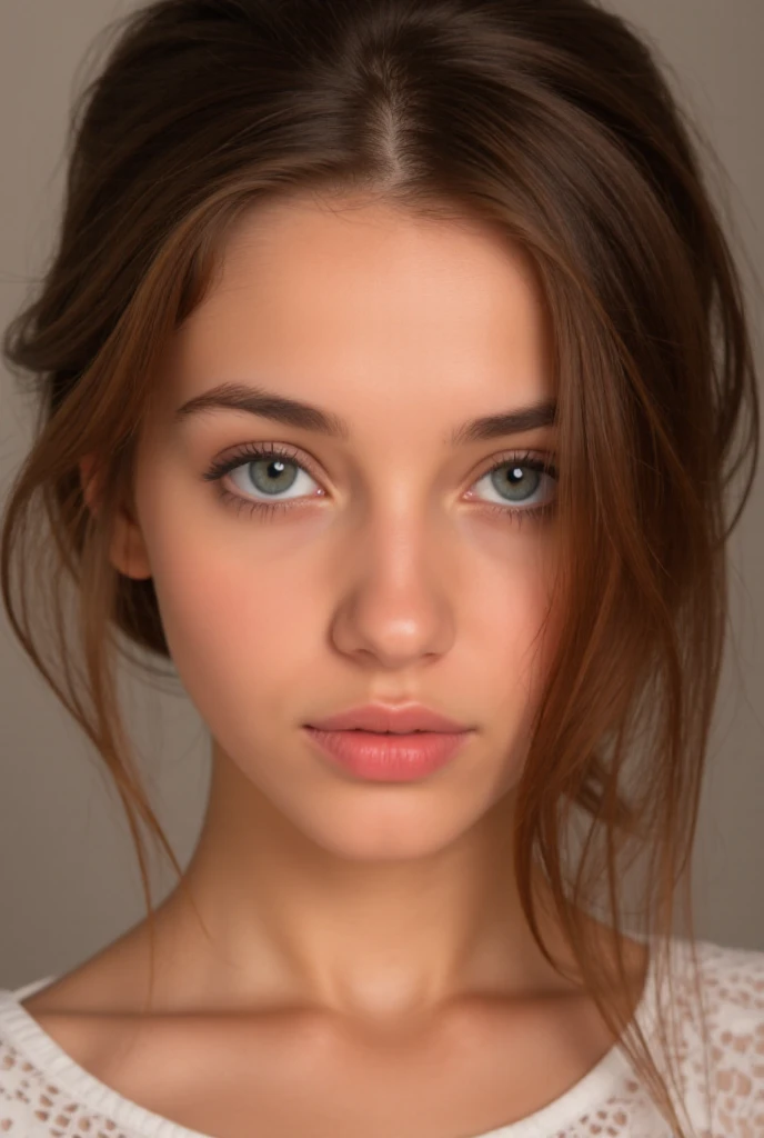 A beautiful girl with Slavic appearance with blue eyes 