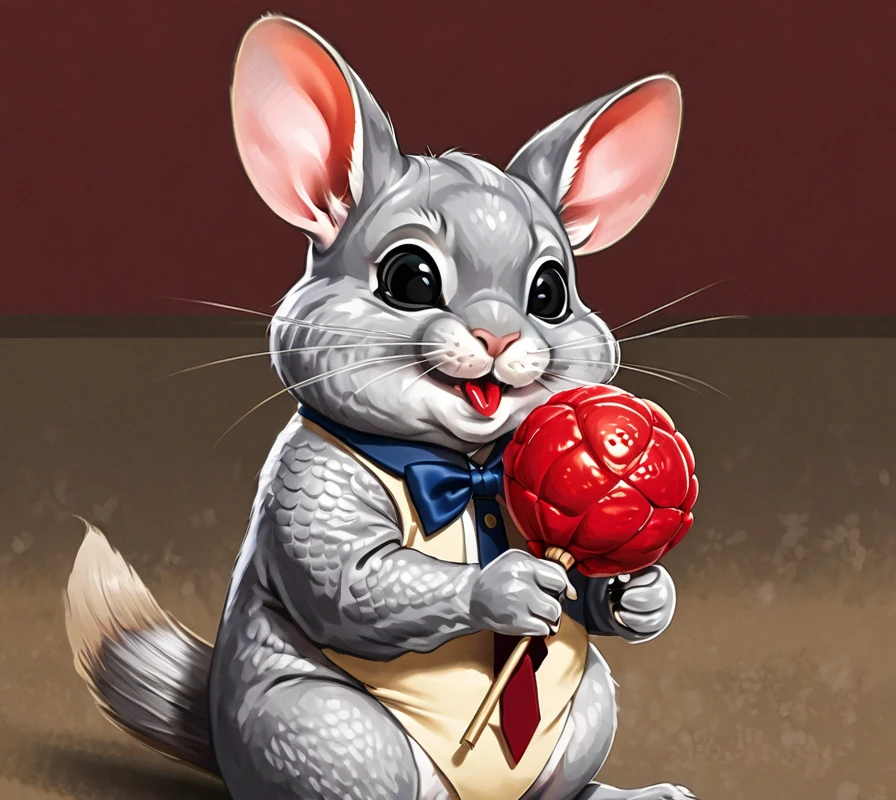 Chinchilla, Red Lobster Skin, holding Lollipop, Seoul