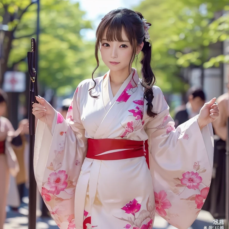 (((着物のOpen the front))),((( to show off her naked figure)))、(((Kimono)))、(((赤系のLong-sleeved kimono))), ponytail、((At the first visit)), 8k, super detail, ccurate, best quality、(((Full body photography))),((( pussy visible)))、(((pubic hair)))、(((Open the front))),((( to show off her naked figure)))、,((( shot from the front )))、Trance、shrine、Fortune slip、Long-sleeved kimono、(( crowds))、((Full body photography))、