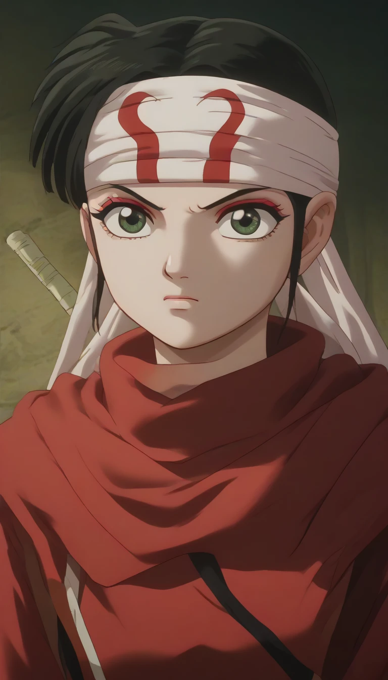  no emotions  masterpiece, super detail, high details, high quality, best quality, highres, 1080P, 8k, 16k  very accurate clothingscore_9, score_8_up, score_7_up, ((cowl)) ((headband on forehead)) detailed clothing beautiful girl  Sango - Inuyasha 