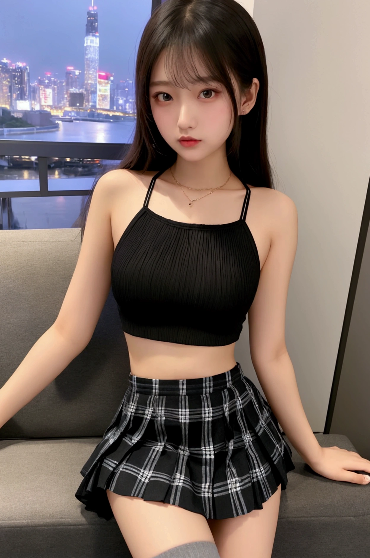 teens girl、Camisole 1、flered skirt、Streets of Kyoto、Sheer sunlight、shave ice