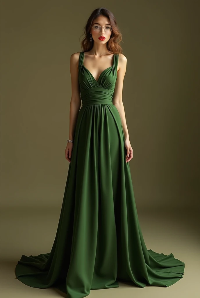 (green dress:1.2),1girl,hourglass body shape,waist up,swimwear
