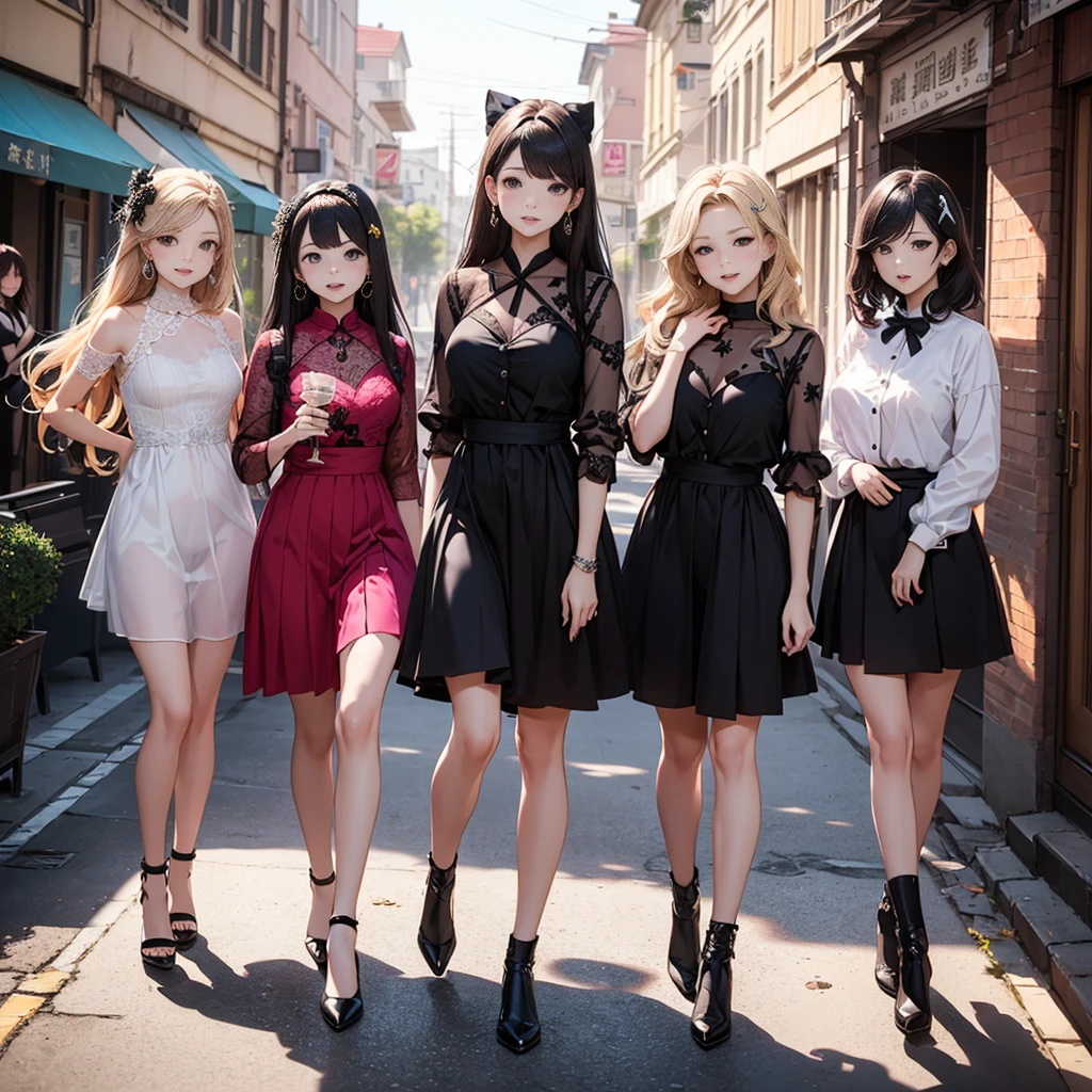 (Natural strawberry blonde and redhead girls with pretty faces), Cute pose, wearing a button dress, Atmospheric, Dark atmosphere, Edge lighting, Sayaka Yamamoto, Saito Asuka, Mao Akiyama's facial features, 8K, Full 体 portrait, Elegant outfit, Natural light, Spooky greenhouse at night, Sharp focus, (Highly detailed eyes and face:1.2, Professional photography techniques), (Beautiful small face, beautiful girl, high school student, Idol Face, Baby Face:1.4), smile, Happy, K UHD, Hmph, Beautiful and soft skin, Vibrant Skin, blush, (Chirarizum:1.3, Unbutton the dress:1.5), ((Beautiful breasts:1.2, Cleavage)), (Small beautiful butt), (Detailed hands:1.1, The optimal ratio is four fingers to one thumb), Perfect proportions, (Perfect Anatomy:1.3), (Highest quality, Masterpiece, Highest quality, Ultra high definition, Photorealism:1.4), ((Touching each other's breasts:1.4))