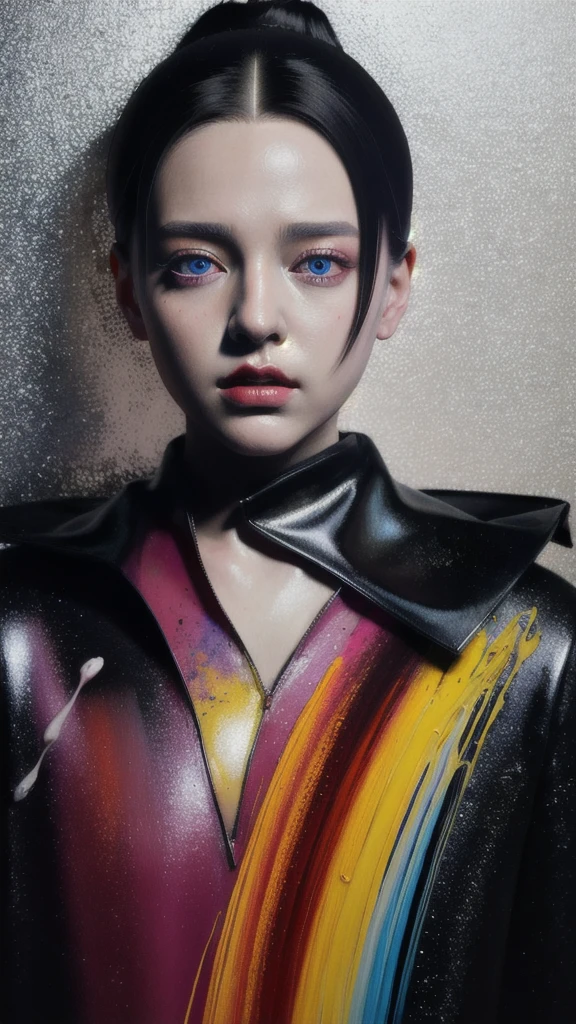 Android Beauty, Powerful paintings inspired by Francis Bacon, Ultra-realistic surrealism, Hyperrealism, fear, art, hyper real painting, Realistic illustration painting, カラフルなHyperrealism, Hyper-realistic digital art