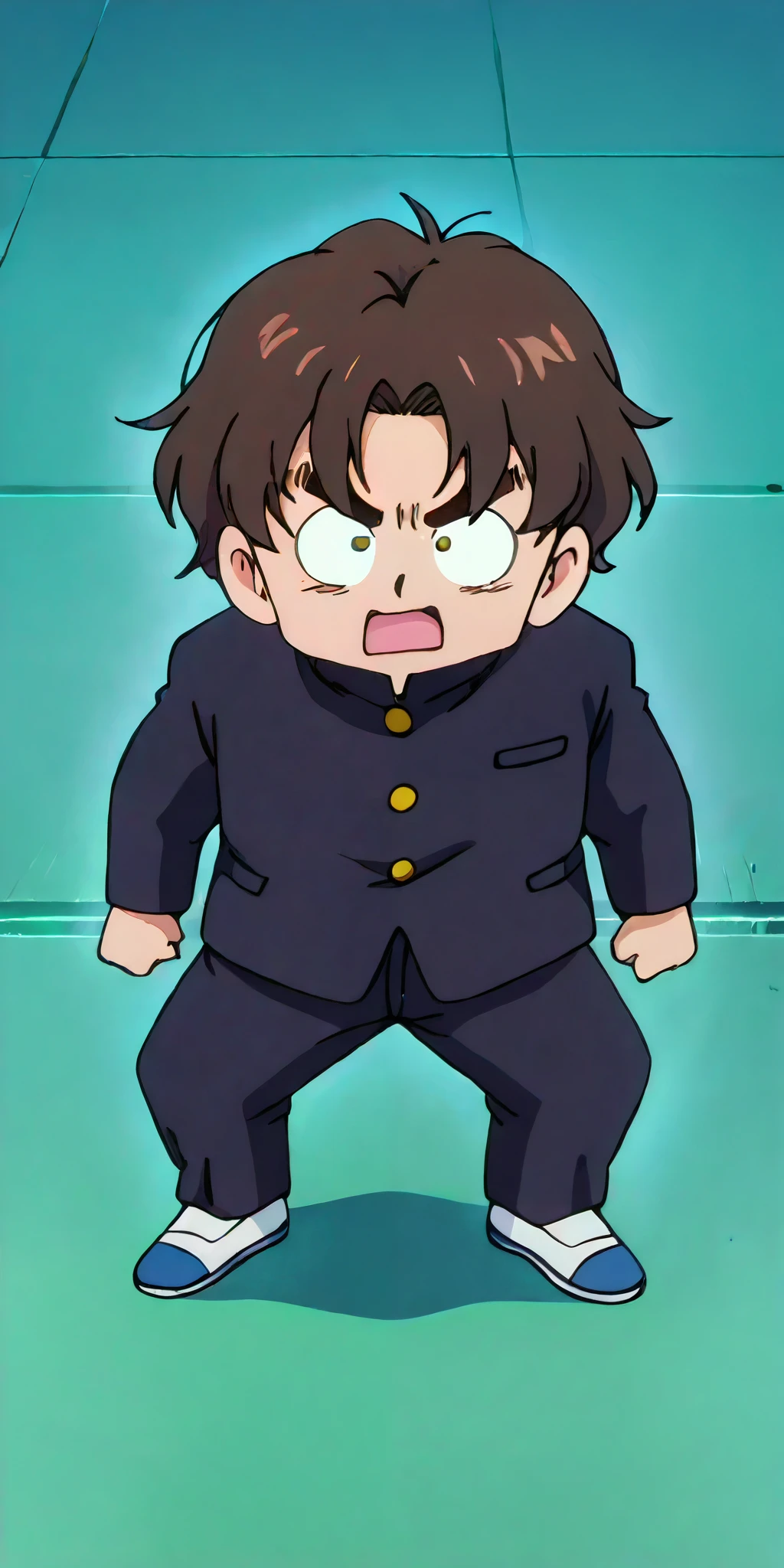 1boy, male focus, ((standing)), s old, blue blazer uniform, pants, brown hair, bangs, short hair, green eyes, looking down, crying, blushing, city park background, best quality, amazing quality, best aesthetic, absurdres, year 2023,((wetting self, pee stains, puddle)), blushing, clenching teeth, (((hands on head, full body)))