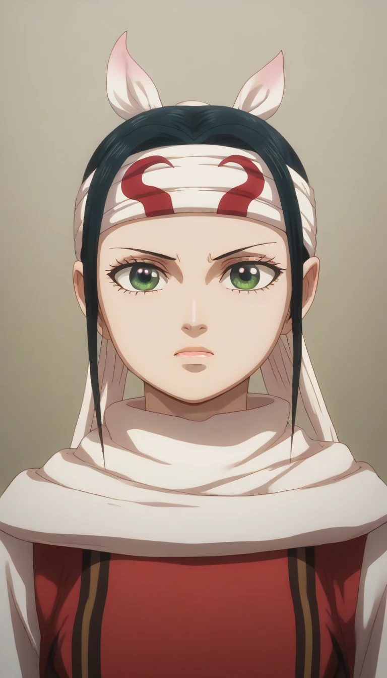 masterpiece, super detail, high details, high quality, best quality, highres, 1080P, 8k, 16k  very accurate clothingscore_9, score_8_up, score_7_up, ((cowl)) ((headband on forehead)) detailed clothing beautiful girl  