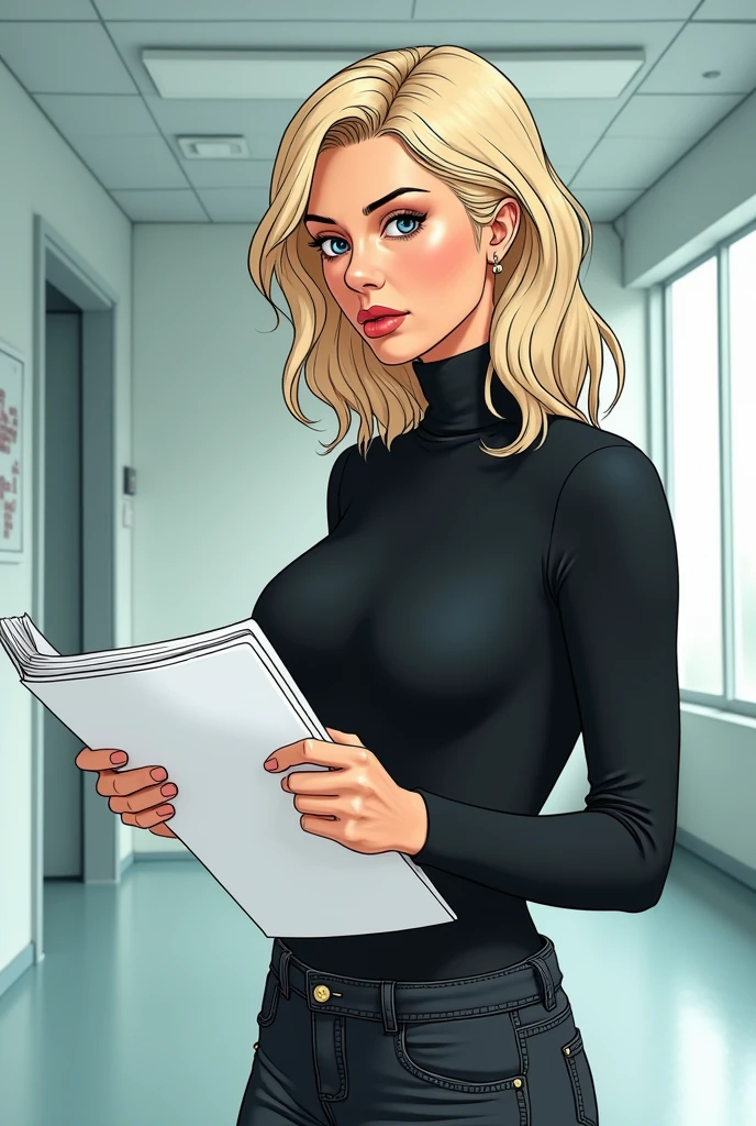 Realistic style and real muscular bodybuilder busty 40yo mature fat women, she is Blonde with short hair, she has an hourglass figure, she has a surreal, hentai-like physique, with exaggerated curves that showcase large buttocks and voluminous breasts and she is very slim photorealiste,
On the poster, she appears in a scientist's outfit, wearing a crisp white blouse that symbolizes professionalism and rigor. Her hair is pulled back in a neat ponytail, giving her a serious yet approachable air.
She stands next to a large informative poster, featuring detailed Male genitalia and the mechanism of male genital erection and its production. Colorful graphics and clear diagrams show the different stages of spermatogenesis, making the subject understandable to all.
Her expression is engaging, and she points with a pen or laser pointer to key elements of the poster, while explaining the processes in a concise and educational way. The text is written in simple language, designed to inform and capture the audience's attention.
The poster's background is bright and attractive, with eye-catching graphic elements that underline the importance of the theme. The overall composition conveys an image that is both instructive and captivating, while at the same time emphasizing its expertise as a scientist.