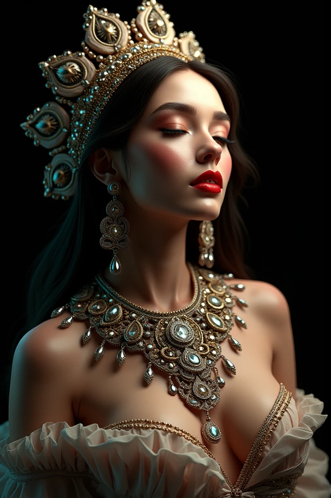 (masterpiece, best quality:1.2), 8k, insane details, intricate details, hyperdetailed, hyper quality, high detail, ultra detailed, professional, HDR, realistic, ray tracing reflection, 1girl, goddess, cinematic lighting, ornate, (glitter, sparkly golden:1.2), ornament, diamond,upper body, portrait, balck hair, <lora:indogirl1:1>