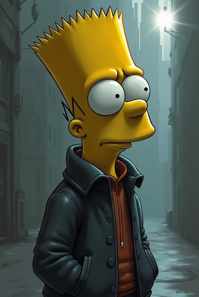Bart Simpson with chains and earrings