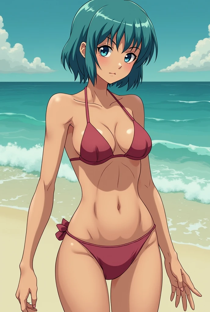 Bulma showing her tits on the beach