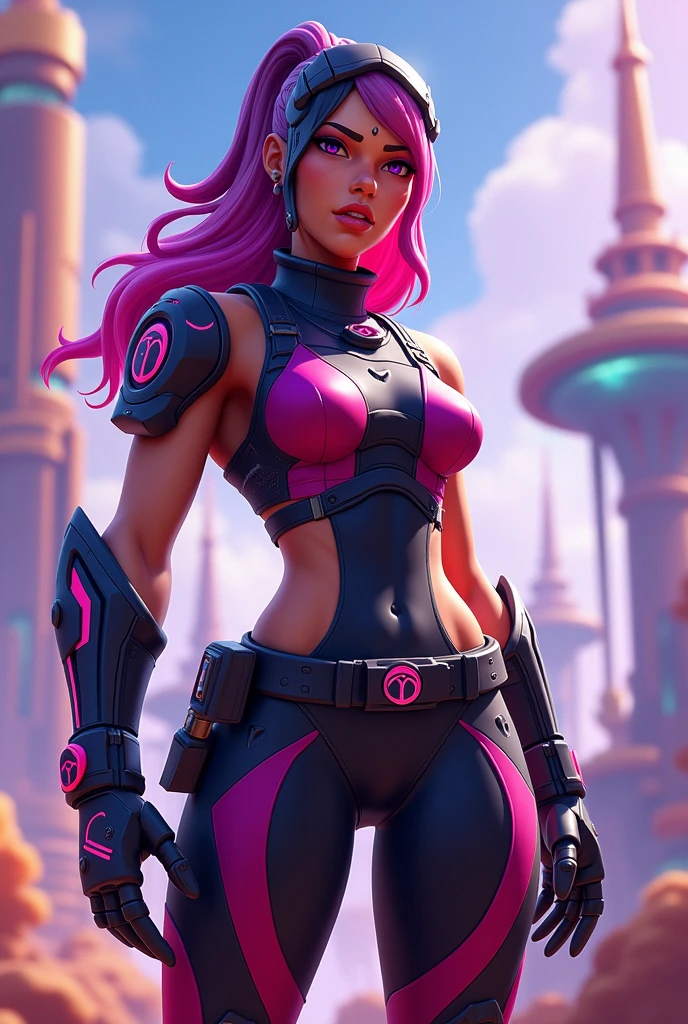 Onesie fortnite, skin tight outfit, thick thighs, butt, busty, voluptuous, seductive, masterpiece, realistic, best quality, ultra detail, ultra high res, extreme detail, highres