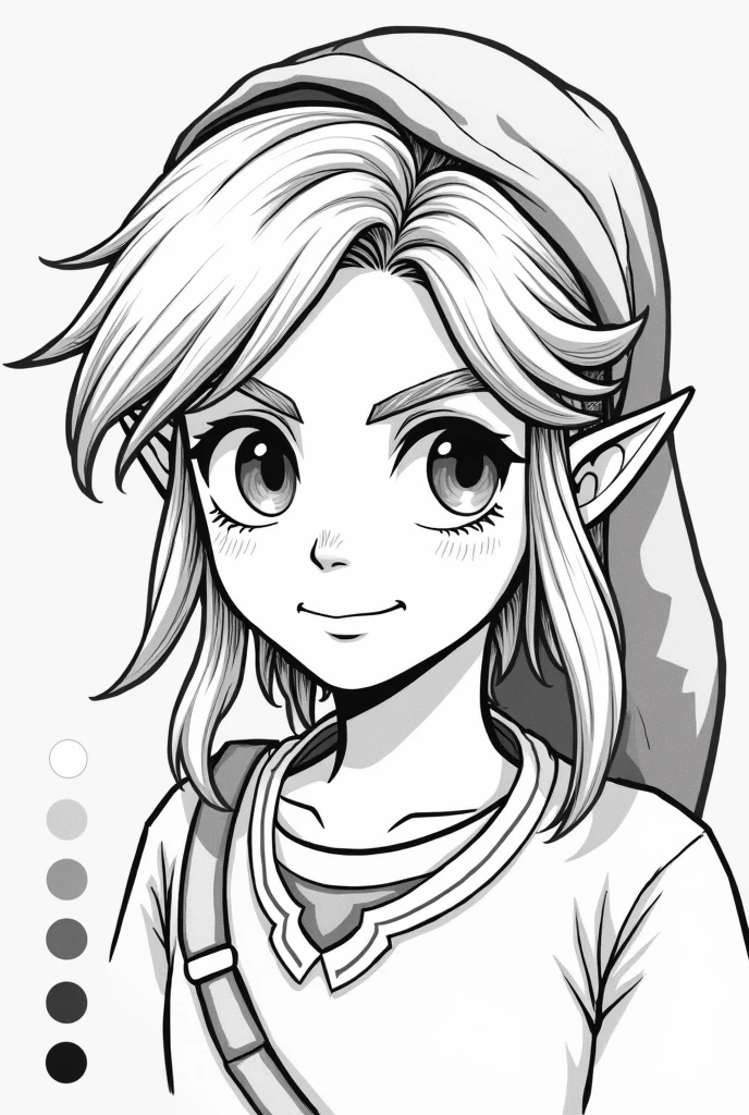 Make Zelda's small Link face so it's easy to color, showing the colors you need on the side 